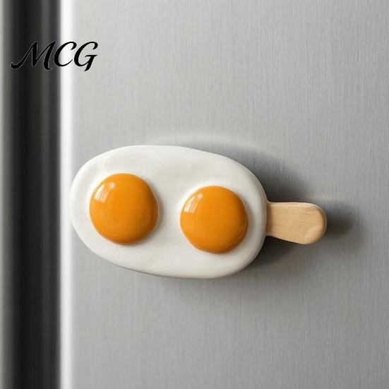 Refrigerator Decor Magnet Simulated Egg Magnet, Resin 3D Decorative Fridge Cartoon Memo Notes Photo Holder for Home Kitchen Office