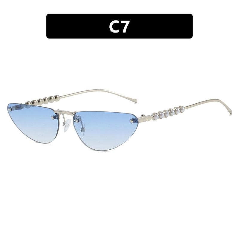 

Женские солнцезащитные очки, треугольные солнцезащитные очки «кошачий глаз», модные безободковые солнцезащитные очки.