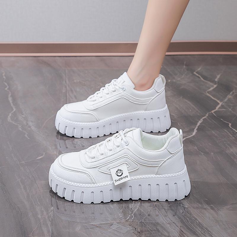 Fashion Round Foot Thick-heeled Women's High Sneakers Red Boots For Women Shoes Sneakers Woman Original Brands Sport Sporty Pie