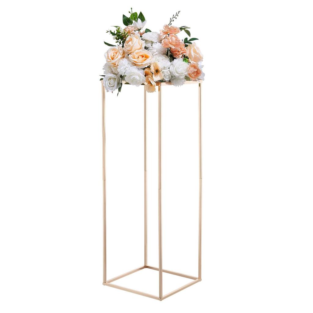 VEVOR Wedding Flower Stand, 10PCS 31.5-inch Column Flower Stand, Floral Stands with Metal Laminate, Rectangular Floral Display Rack for Wedding