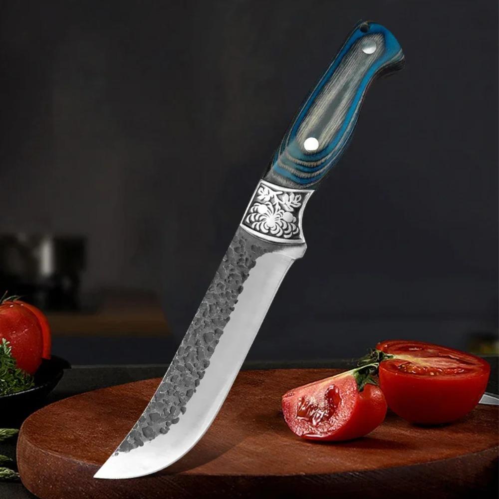 Mit Schutzhülle Küchenmesser Koch Fleischerbeil Gemüse Scheibe Obst Kochmesser Holzgriff Handgeschmiedete Klinge Metzger Ausbeinmesser