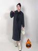 Wool Hooded Long Sleeve Dress Coat - Simple, Warm, and Stylish Korean Vacation Wear