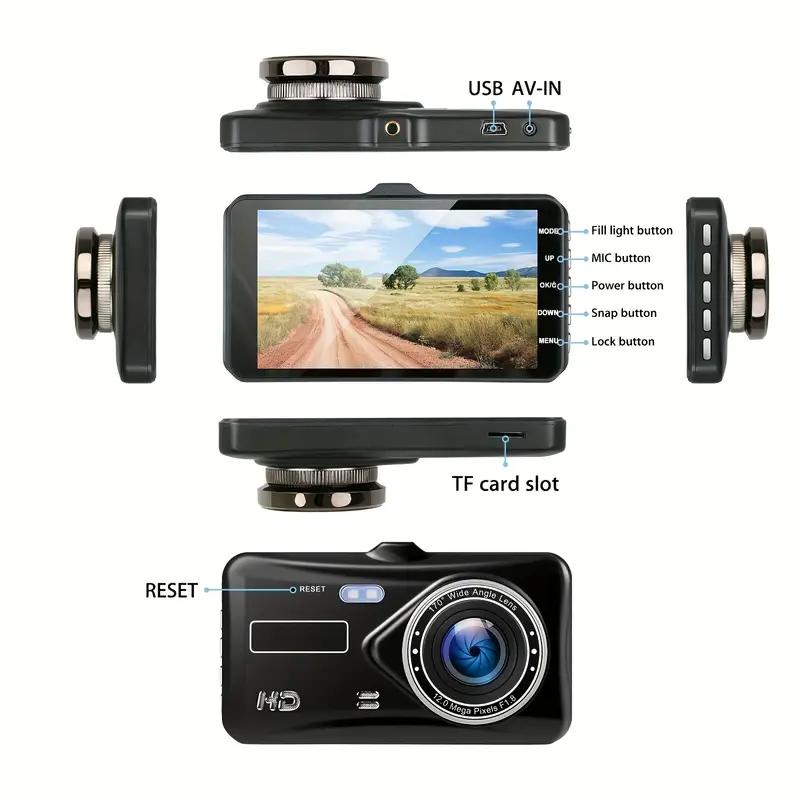 HD 1080P 4"Touch Screen IPS Dash Cam Front and Rear Camera CAR DVR Vehicle Black Box Night Vision Driver Video Recorder
