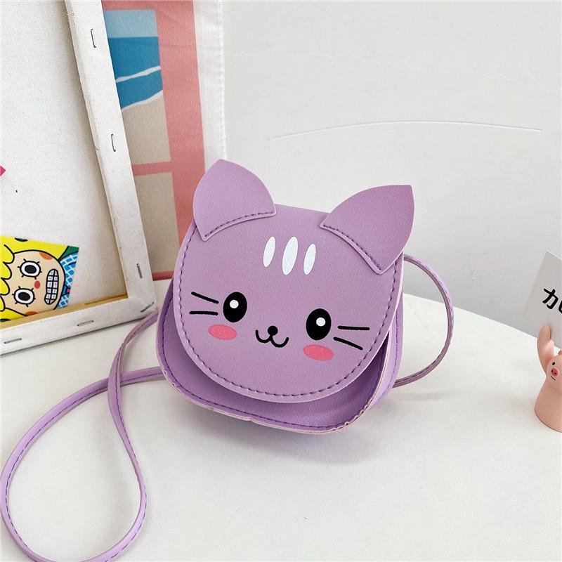 Bag Cat Shoulder Childrens Cartoon Animal Bag Zipper Design Made Of Material Pu