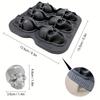 Totenkopf Eisballform Silikon 3D Flexible Eiswürfelbehälter BPA-frei Eiswürfelformen für Gefrierschrank Horror Totenkopf Kopf Cocktail Eisballbereiter