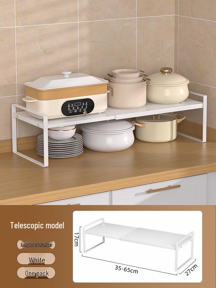 Retractable Kitchen Countertop Spice & Dish Storage Rack