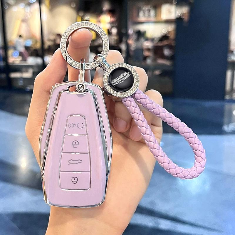 Silver Edge TPU Keyless Protector Auto Shell Fob Holder for Geely Emgrand Global Hawk GX7 Coolray 2024 X6 Car Key Case Cover