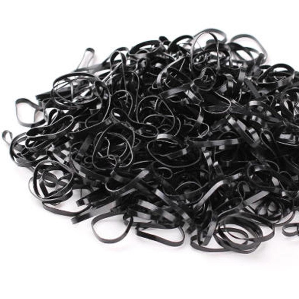 Mirhua Hair Ties, Elastic Bands for Kids and Girls, Small Hair Ties, Disposable, Cute and Stylish Hair Accessories, Gift for Girls (1000 Black)