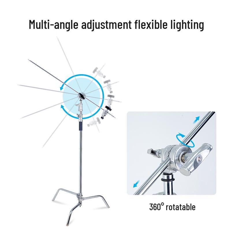 Foldable Aluminum Alloy Multifunctional Light Stand for Photography & Live Broadcast
