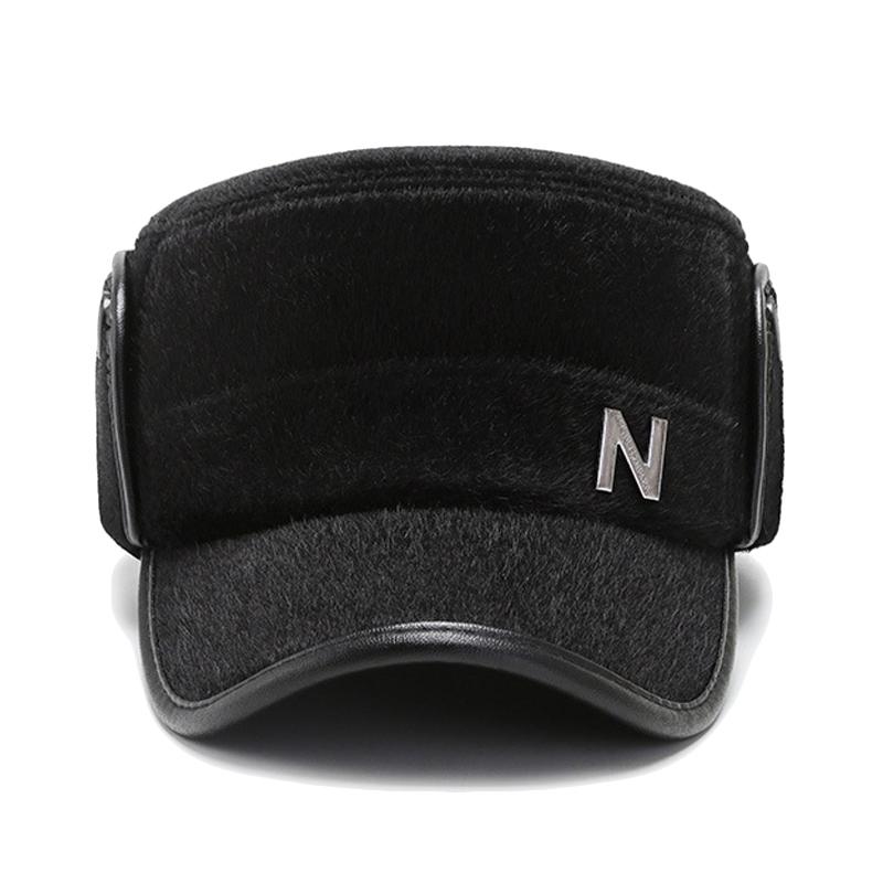 Autumn Winter Military Caps Middle-Aged and Elderly Father Thick Cap Old Man Ear Protection Warm Cap Flat Top Cap