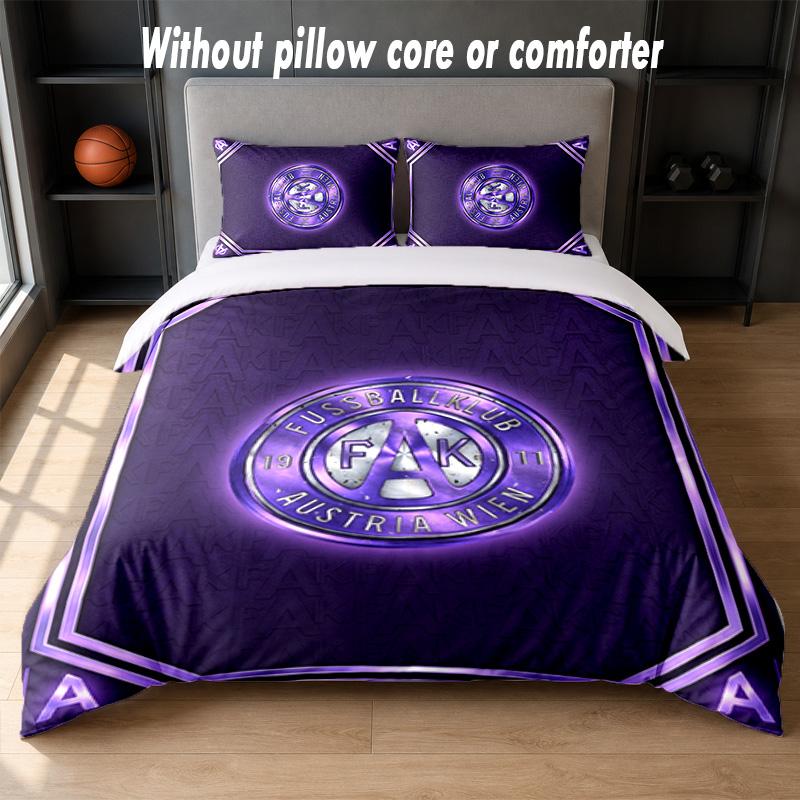 Austria Wien FC Design Bed Bedding Set 1 Duvet Cover + 2 Pillowcases Soft Breathable Household Bed Linens