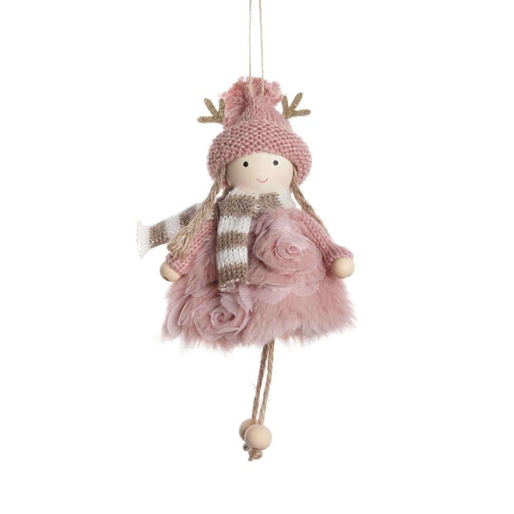 Antler Christmas Plush Girls Pendant Xmas Ornament Christmas Tree Pendant  New Year
