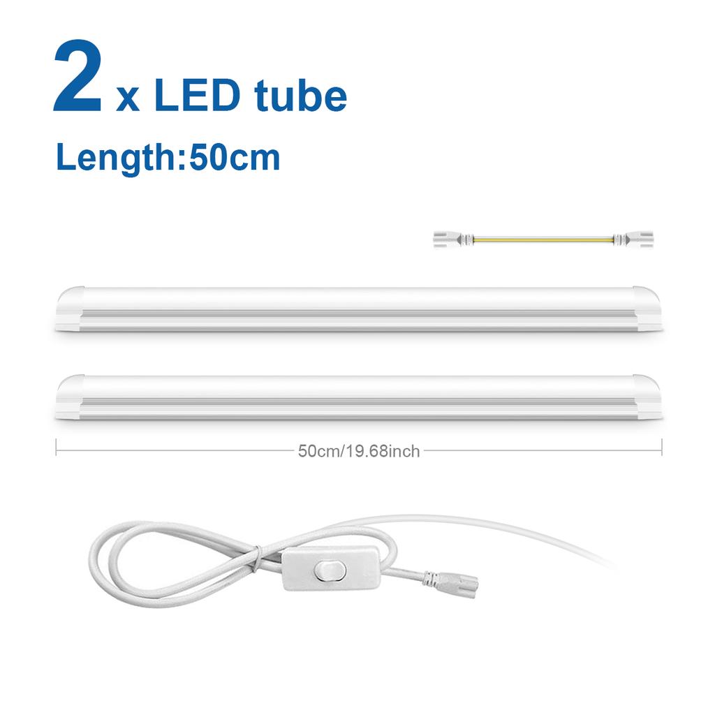 LED Under Cabinet Light 25W 50CM T8 LED Light Tube Aluminium Bar Ceiling Lamp For Study Shop Garage Workbench Warehouse Kitchen