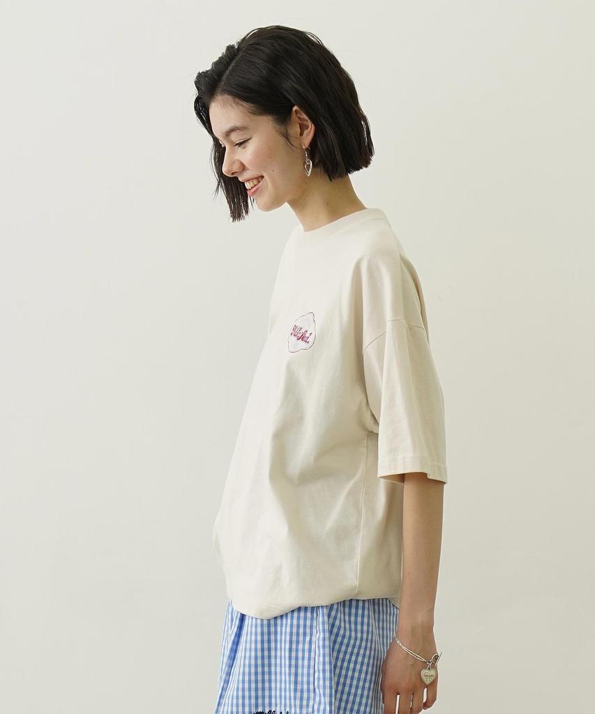 Milkfed Casual Ice Cream Wide Short Sleeve Off White Tee, Women's,