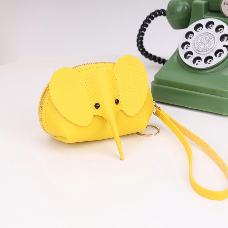 1Pcs Creative Lipstick Zipper Card Bag Cute Small Elephant Wallet Cosplay Anime Purse Elephant Japanese Bag Backpack Pendant