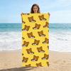 Toalla de Playa con Estampado Integral R-Rilakkuma, Linda Toalla Amarilla de Secado Rápido, para Piscina, Viajes, Camping y Uso Diario