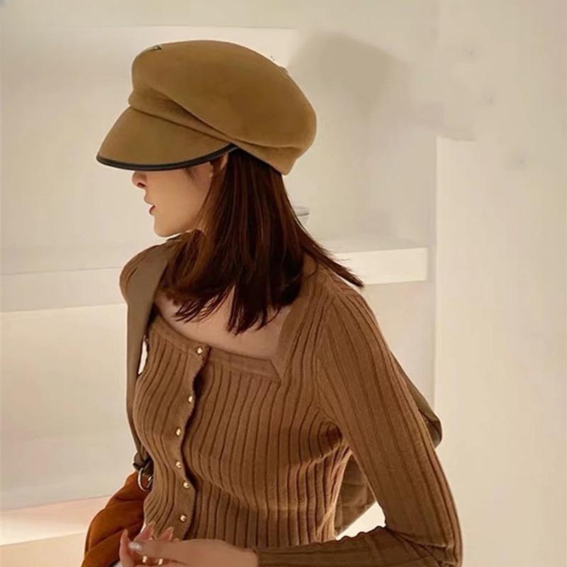 High Quality Fedoras Casual Newsboy Retro Beret Hat Wild Octagonal Cap Vintage Ivy Hats Gorras Gatsby Flat Hat Women Visors Cap