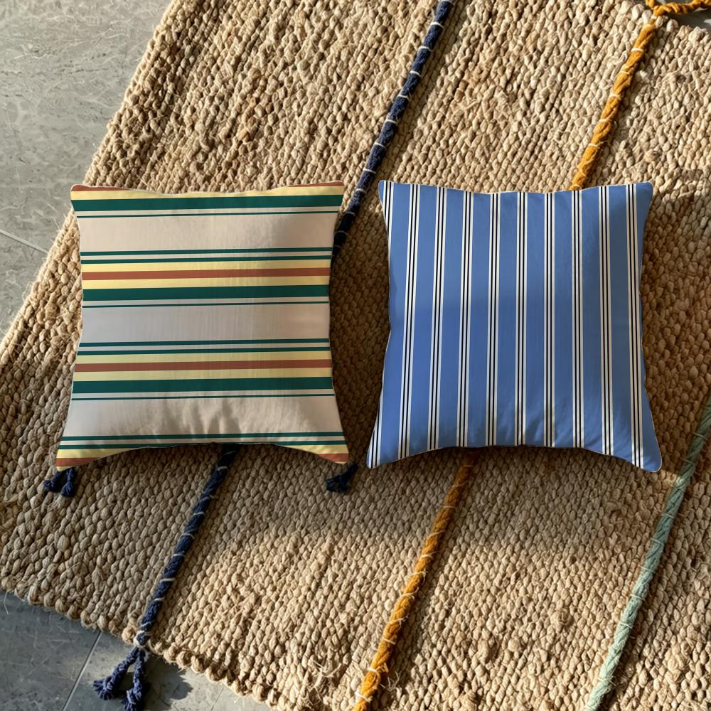 S-Stripes Cushion Cover Cushion Cover Pillowcase, Anti-Mite Invisible Zipper, Linen Sofa Cushion