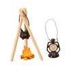 7x 1/12 Miniature Campfire Set with Lamp and Realistic Mini Pretend Toys Dollhouse for