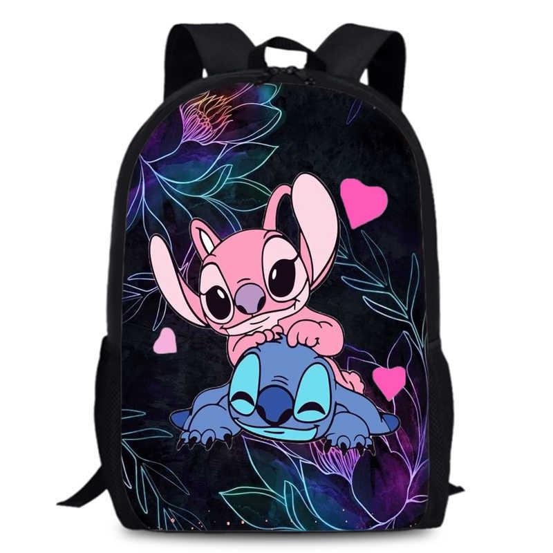 Süßer Stitch Cartoon Rucksack für Kinder mit großem Fassungsvermögen und Oxford-Gewebe