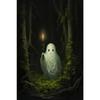 Halloween Ghost Poster Cute Ghost Forest Canvas Printing Poster Wall Art Festival Decoration Painting for Home Living Room Decor