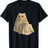 Geisterkatze Meme Lustiges Halloween Herren Damen Kinder T-Shirt