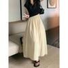 Baumwollmischung Plissierter Midi-Rock Mit Hoher Taille Für Damen Frühling