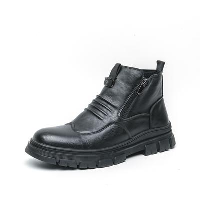 High-End Marke Klassische Braune Herren Outdoor Arbeitsstiefel Dicksohlige Business Kurzstiefel Herren High Top Leder Freizeitschuhe