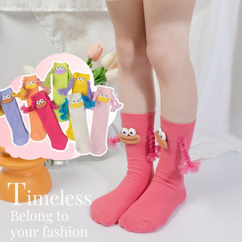 Funny Sock For Kids Ins Fashion Kids Girls Knee High Sock Cotton Cute Doll Children Socks Free Size Baby Stocking 2-10Years