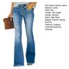 Women Jeans Gradient Color High Waist Button Zipper Closure Slightly Elastic Full