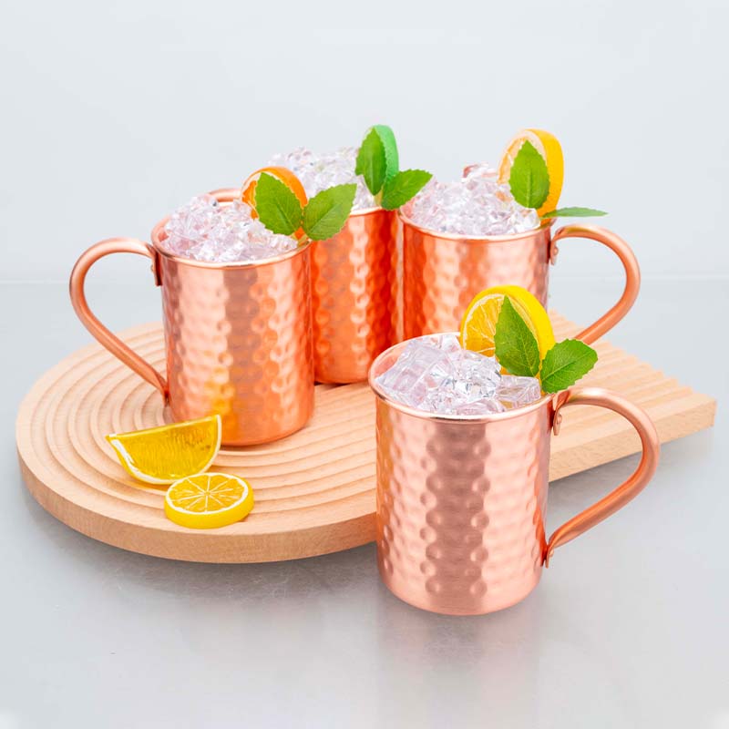 400ml Handcrafted Hammered Pure Copper Mug with Handle Solid Copper Coffee Tea Cup for Home Office Bar Gift Use