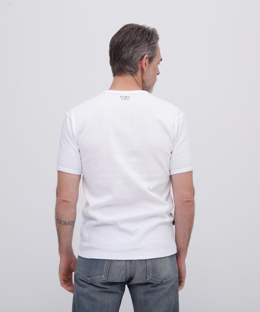 AVIREX DAILY MINI WAFFLE V-NECK T-SHIRT 6143149 men's S white