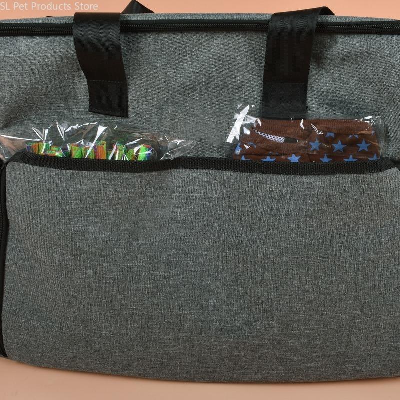 Pet Travel Bag Portable Dog Cat Organizer Outdoor Storage Tote With Food Containers Water Bowl Dispenser Multi Functional