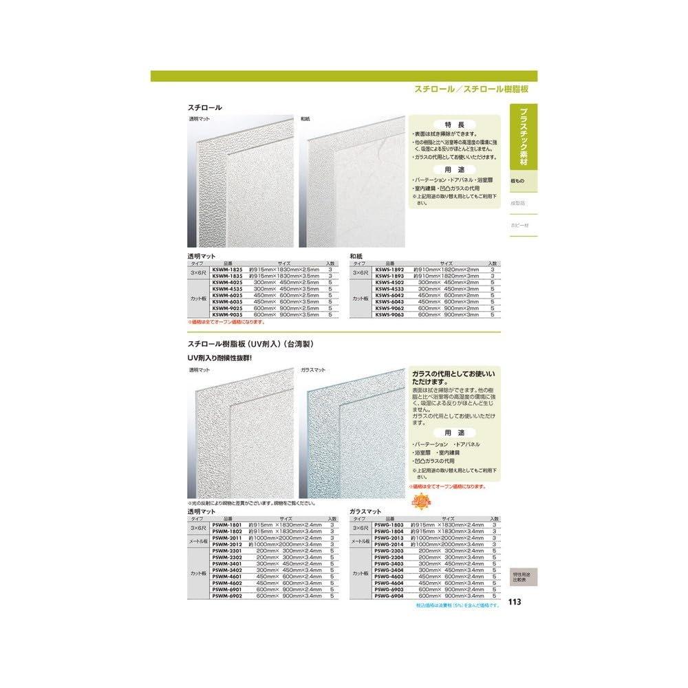 Hikari Polystyrene Resin Plate Double-Sided Matte Transparent 2.4x300x450mm PSWM-3401