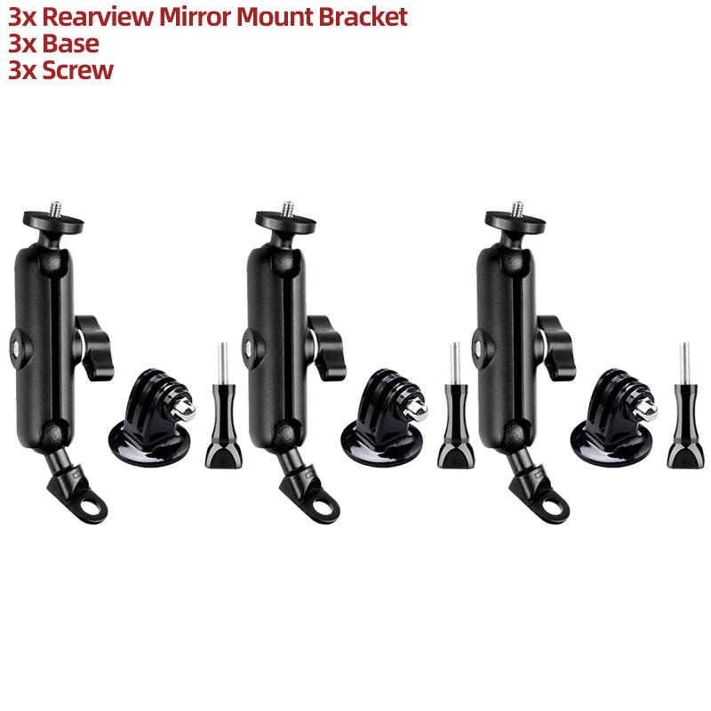 Motorcycle Handlebar Mount Mirror Holder Bicycle Mount For GoPro 13 12 11 10 9 Insta360 SJCAM DJI Osmo Action Camera Accessories