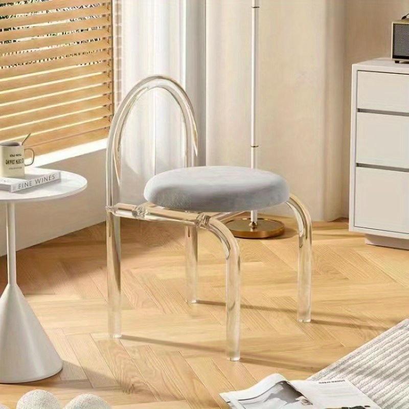 Light Luxury Acrylic Transparent Nordic Leisure Backrest Dining Chair Bedroom Internet Celebrity Makeup Stool Crystal