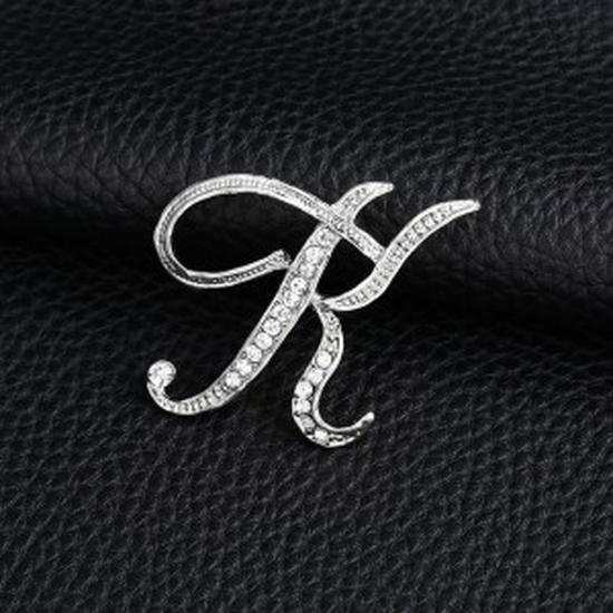 

Элегантная брошь-алфавит со стразами: Унисекс Модный Аксессуар-Значок