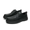 22 autumn and winter casual leather shoes comfortable lace-up British business polish retro