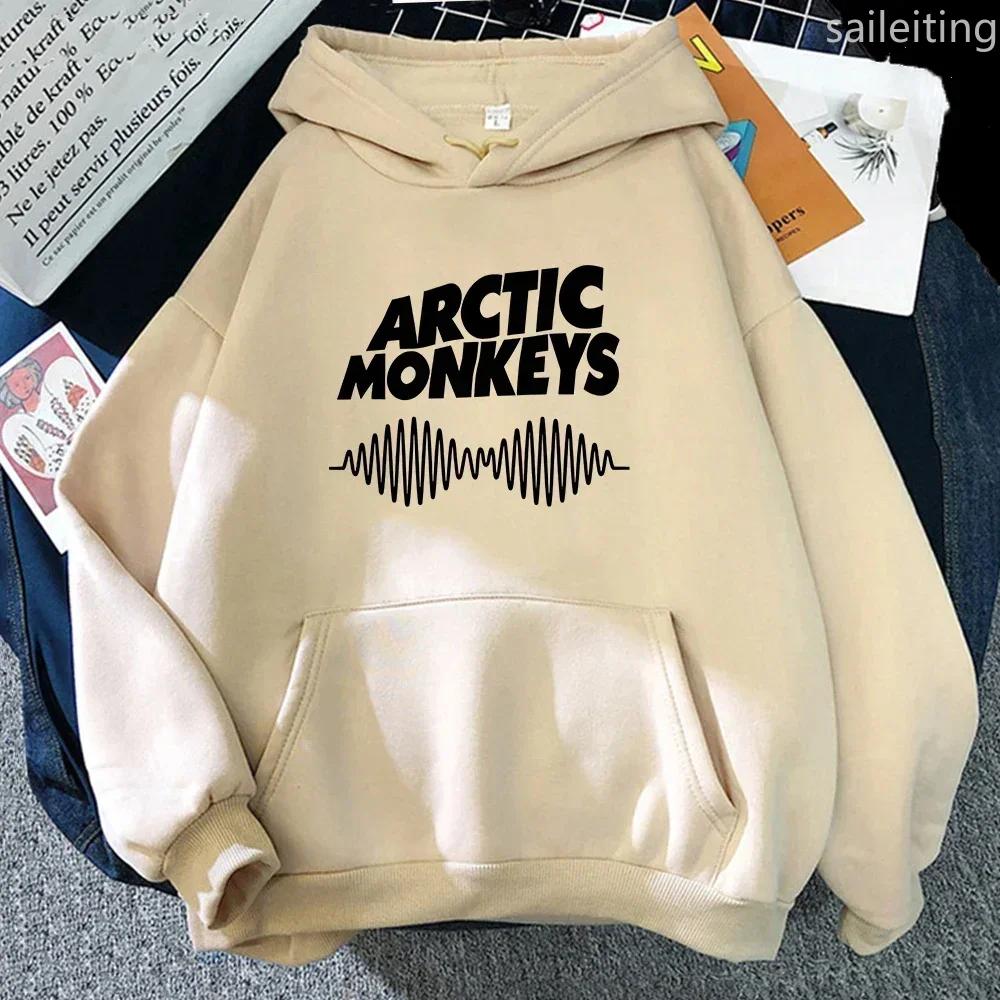 Autumn Women Fashion Kangaroo Pocket Hoodie Rock Arctic Monkeys Print Hoodie Hop Women Coats Rapper Sweater Clothing Harajuku