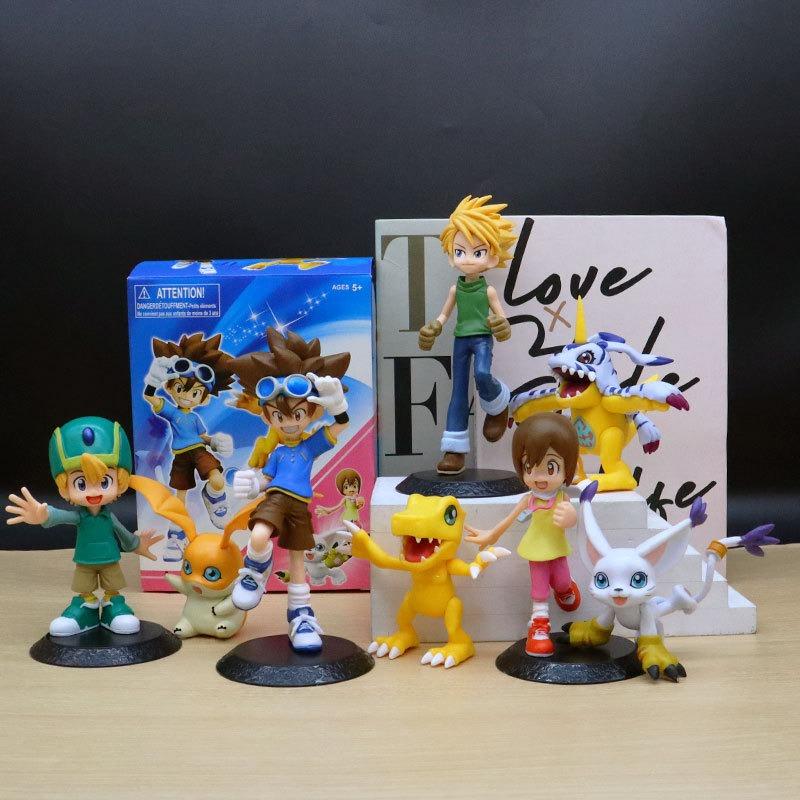 Anime digimon adventure figure yagami taichi ishida yamato yagami hikari takaru action model decorations pvc toys gifts