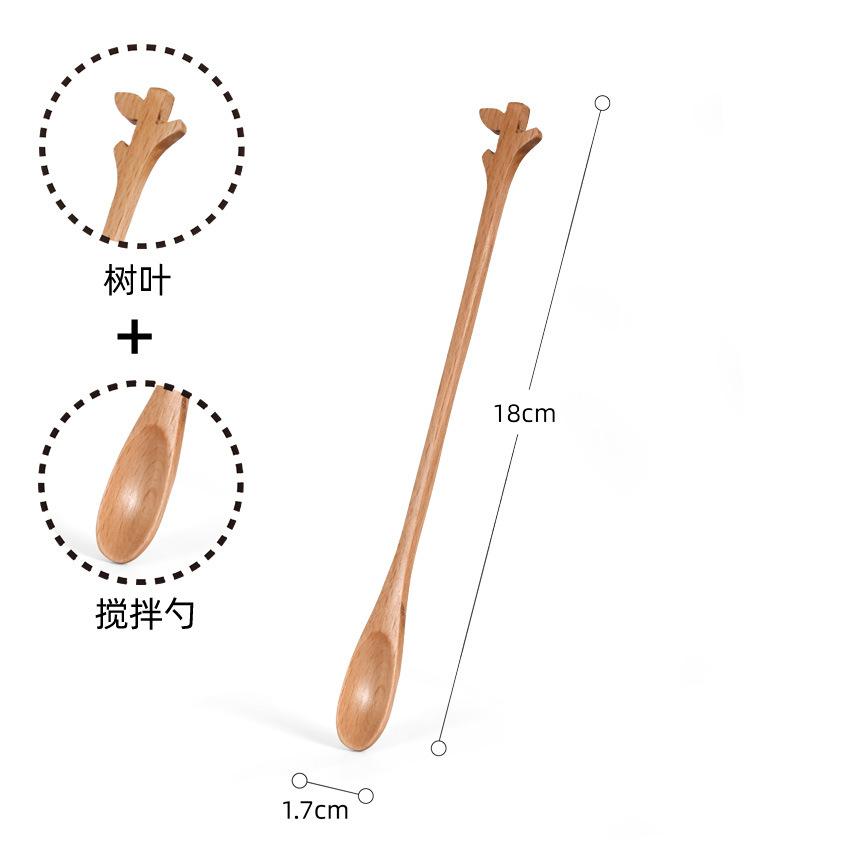 

Wooden Spoon Natural Color Will Not Scratch The Surface Cartoon Animal Mixing Spoon Tableware Wooden Tableware Spoon