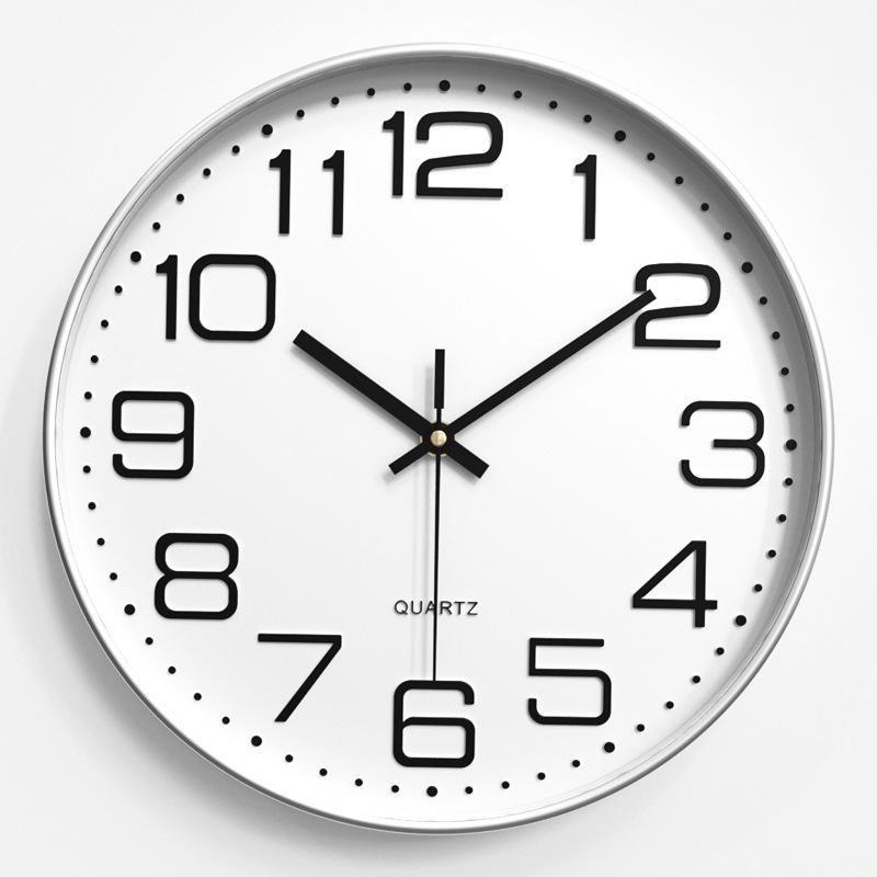 Living Room Wall Clock Modern Simple Home Clock Bedroom Silent Wall Clock Round Quartz Clock 12 Inches 30CM