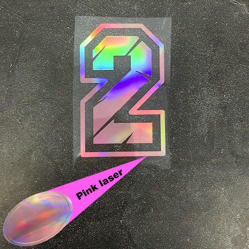 1PC Laser Pink Motorcycle Number Stickers 0-9 Waterproof for Motorbike Helmet Fuel Tank Fender DIY Bicycle Scooter Vinyl Decals