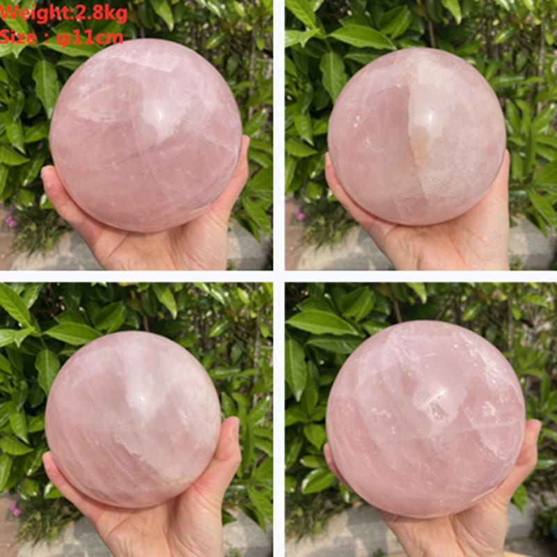 BIG SPHERE BALL Natural Pink Rose Quartz Crystal Healing Ball Sphere Chakra Meditation Stone NEW