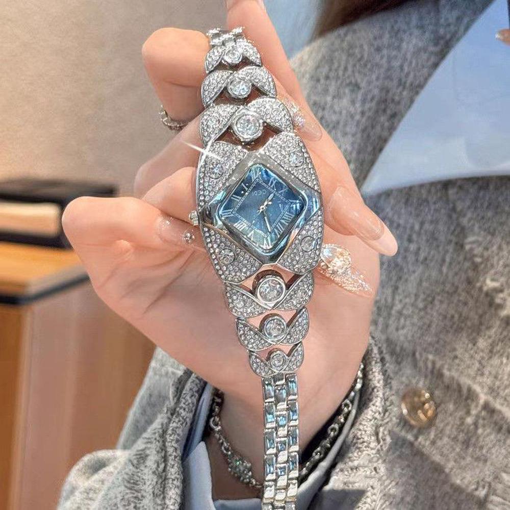 GEDI Watch Luxury Square Roman Dial Ladies Watches Fashion Shiny Diamond Bracelet Elegant Quartz Female Gold Watch Gifts