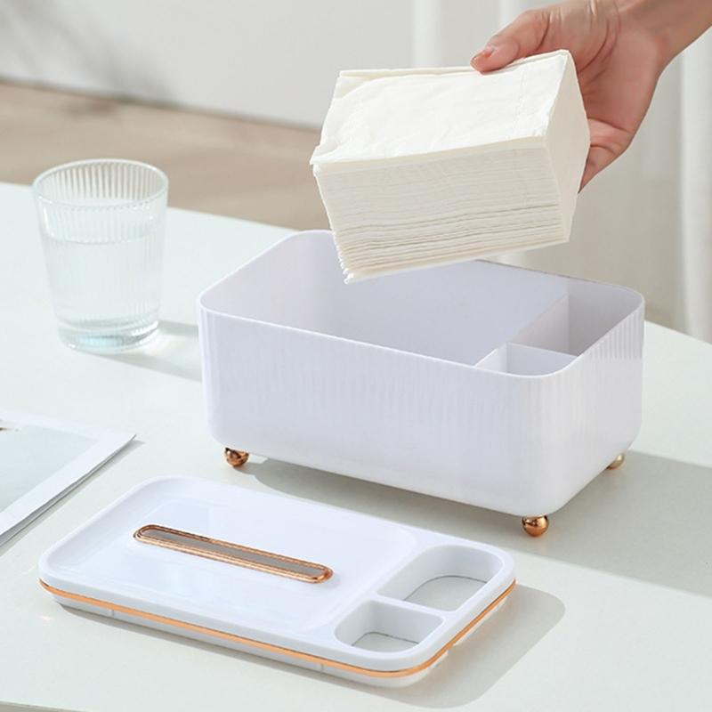 Organizer na biurko Pudełko na chusteczki Uchwyt na ołówki i długopisy Wielofunkcyjne pudełko do przechowywania na biurko Pojemnik Prostokątny dozownik chusteczek
