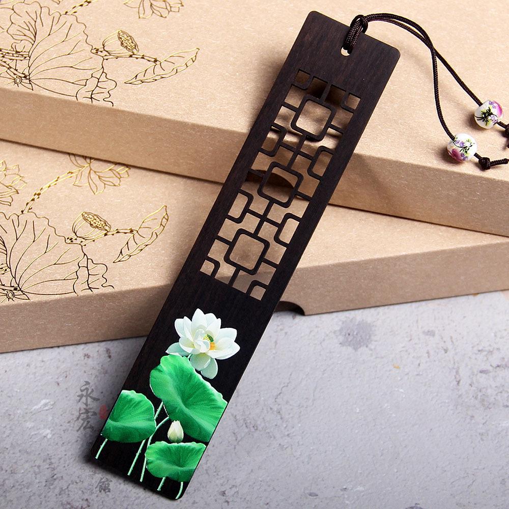 National Bookmark 14.5cm Black Bookmark Wooden Peacock Bookmark Black For School Student