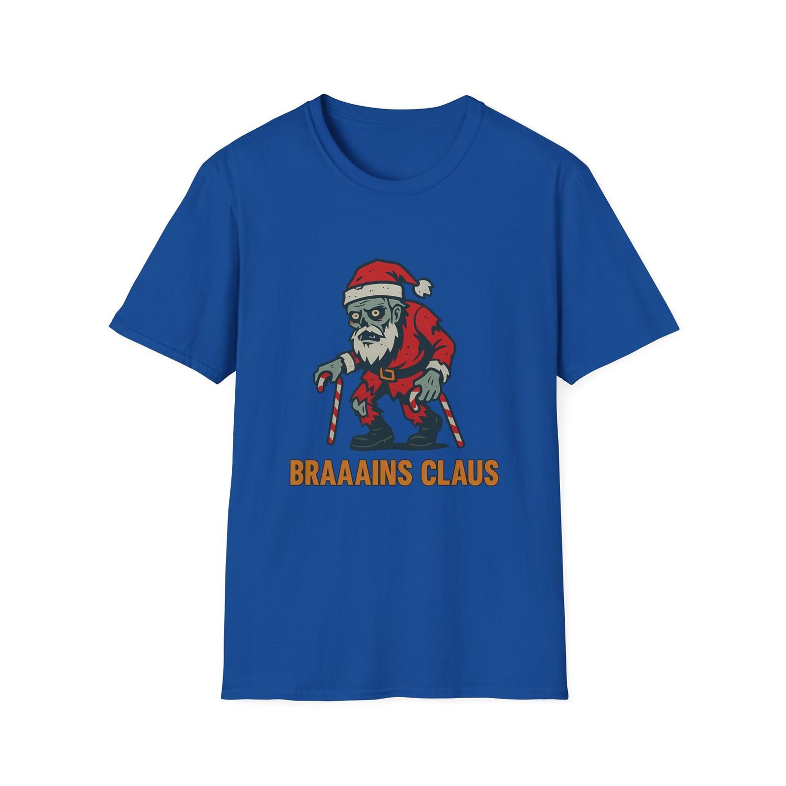 Unisex Softstyle T-Shirt Mens Womens Tees Top Zombie Santa Candy Cane Funny Spooky Christmas 3XL