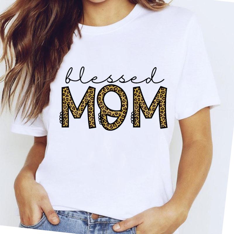 Kvinnor Mamma 90-tal O-ringad Mama 2022 Tryck T-tröja Modekläder T-shirt Casual Tecknat tryck Dam Kvinnliga Kläder Kortärmad Grafisk T-shirt