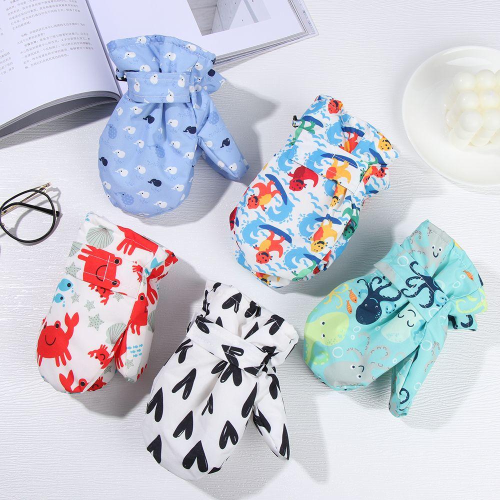 Kids Thicken Warm Children Ski Gloves Long-sleeved Mitten Windproof Waterproof Snow Snowboard